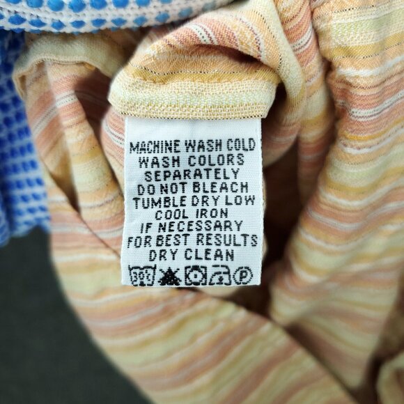 Tommy Bahama Button Shirt Mens XL Orange 100% Silk Pocket Short Sleeve Striped - Picture 7 of 10